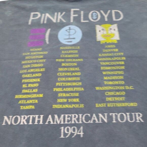 Pink Floyd Shirt Size Medium The Division Bell 1994 North American Tour Crop Top - Picture 5 of 9
